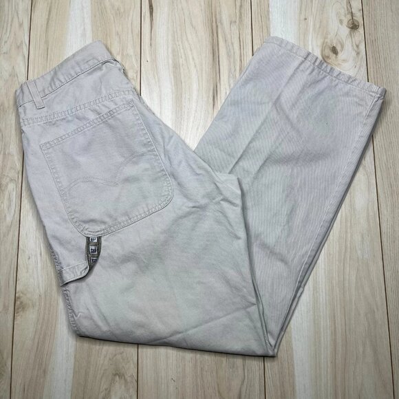 Levi's L2 Mens Beige Wide Leg Baggy Skateboarding Carpenter Pants Size 30X32 - Picture 1 of 16